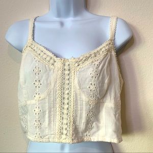 Aeropostale Off-white Lace Bustier Cami